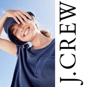 NWOT J CREW GARMENT DYED CREW NECK POCKET TEE:BLUE